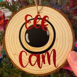 Elf cam wood cut ornaments